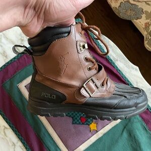 Brown& Black Ralph Lauren boys polo boots 4.5